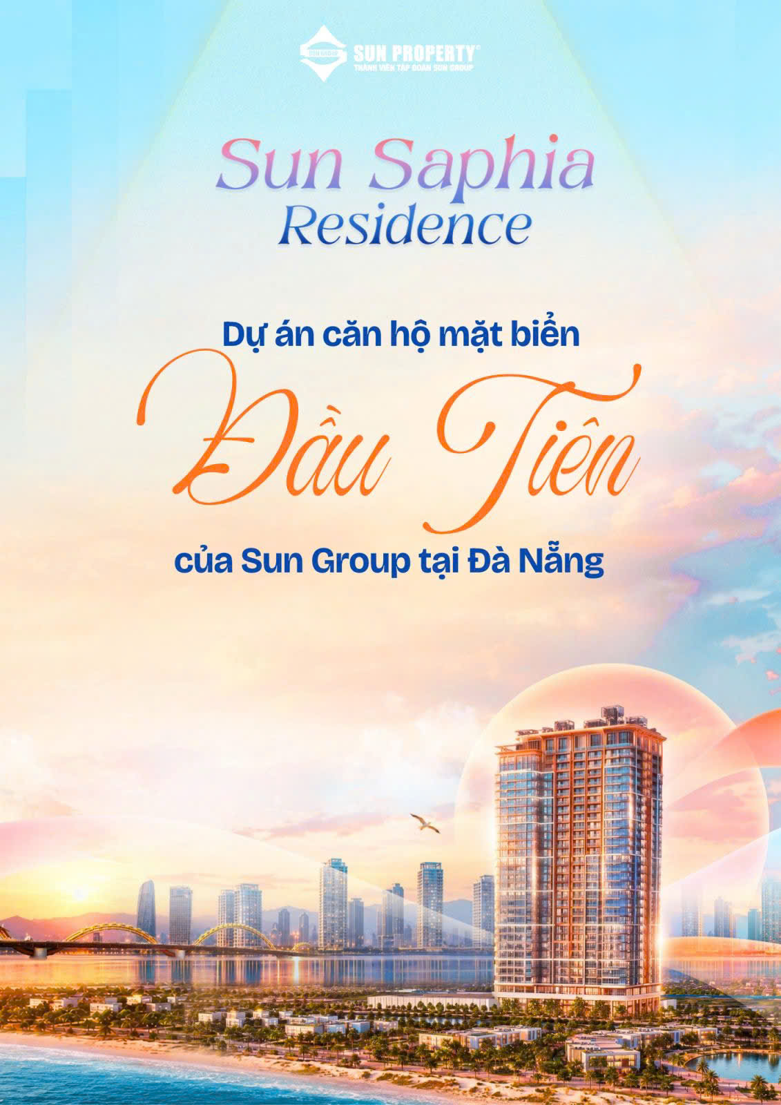 Poster Sun Saphia Residence – dự án căn hộ mặt biển đầu tiên của Sun Group tại Đà Nẵng
