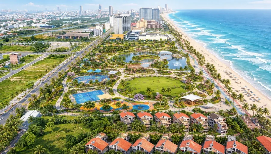 Công viên bãi tắm đối diện dự án